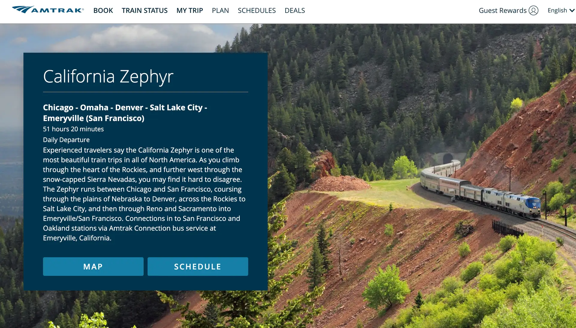 Amtrak’s California Zephyr US train